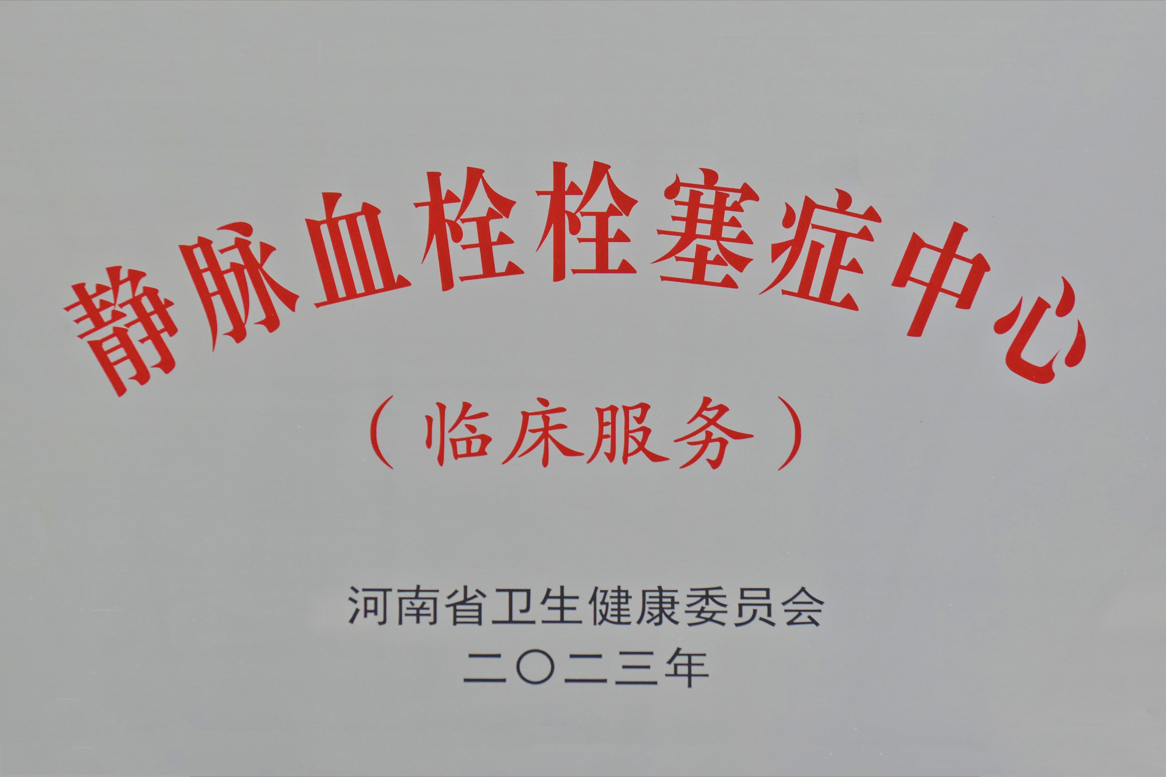 河南省“静脉血栓栓塞症中心”