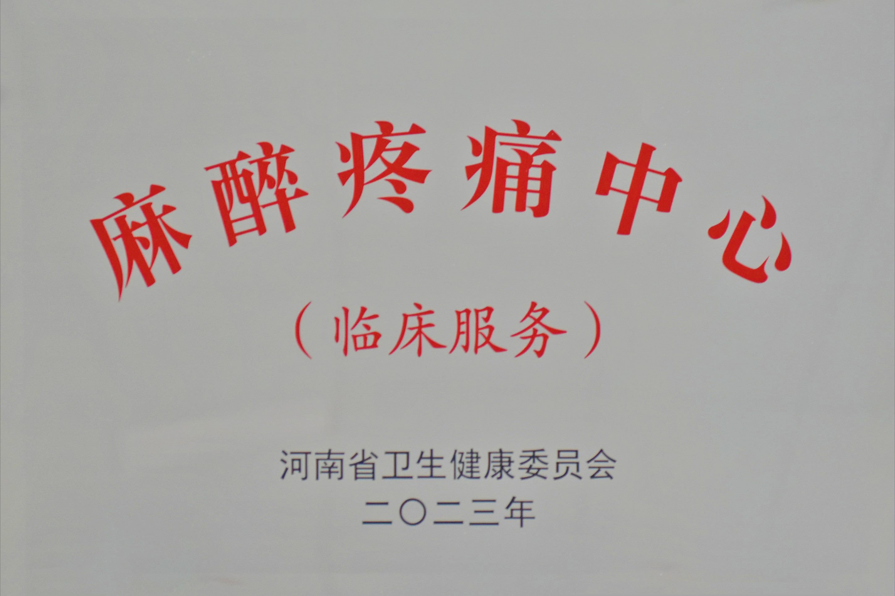 河南省“麻醉疼痛中心”
